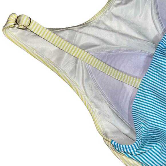 Lands' End One Piece Swimsuit Seersucker Nautical - Picture 5 of 12